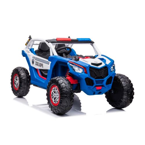 Buggy na akumulator XB-2118 Police 4×4 – dvosjed – plavi slika 1