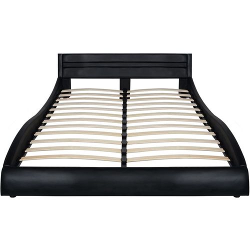 Krevet od umjetne kože sa madracem LED crni 140 x 200 cm slika 43