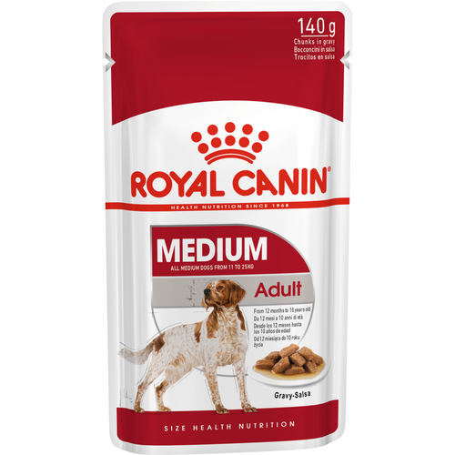 ROYAL CANIN SHN Medium adult vrećice za pse, potpuna hrana za odrasle pse srednje velikih pasmina (od 11 do 25 kg), od 12 mjeseci do 10 godina starosti, 10x140 g slika 1