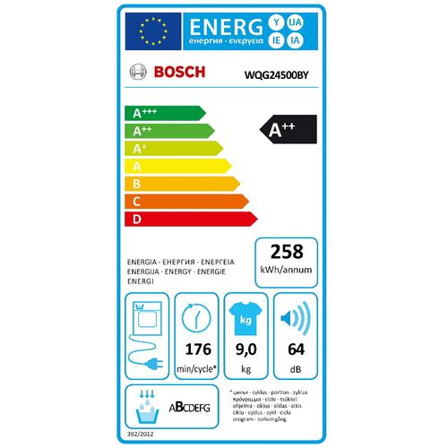 Bosch WQG24500BY Serija 6 Mašina za sušenje veša sa toplotnom pumpom 9 kg slika 10