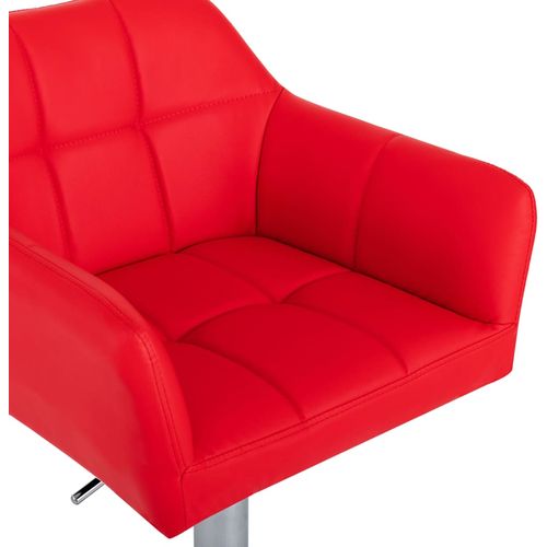 Barska stolica od umjetne kože s naslonom za ruke crvena slika 13