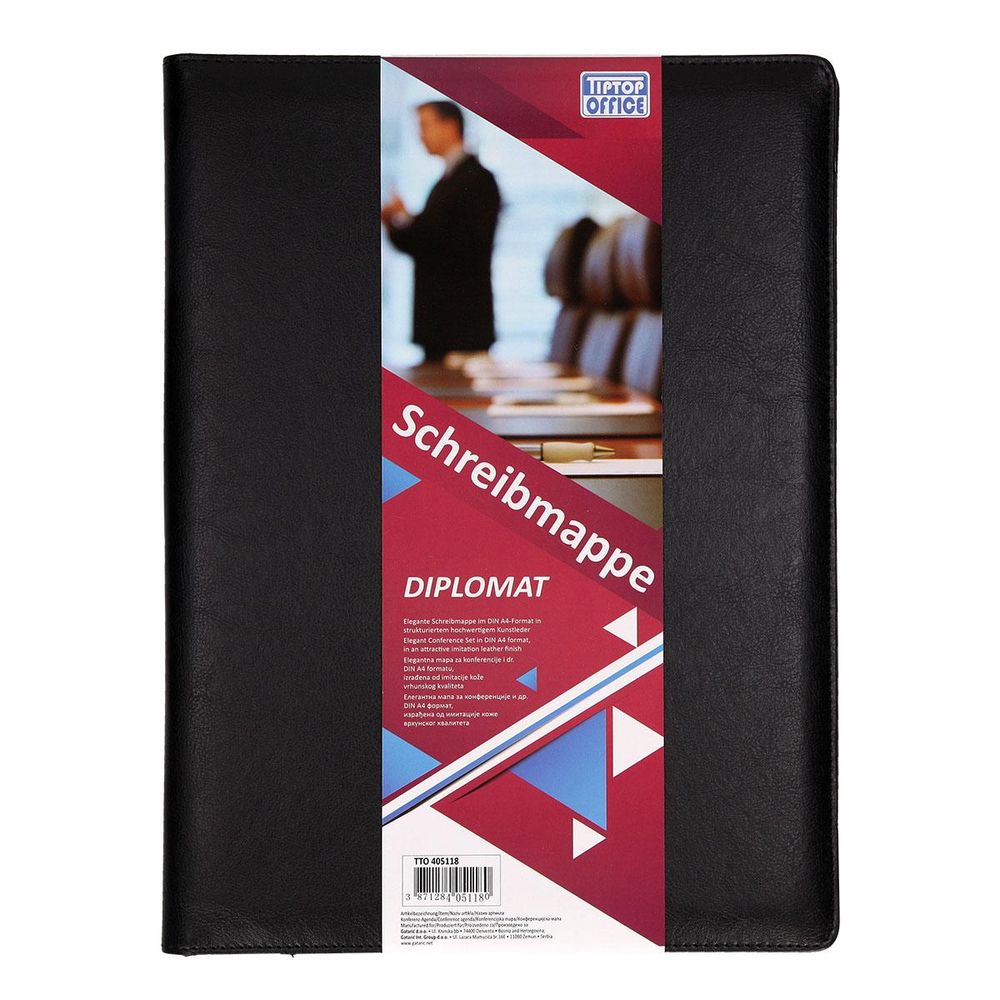 TipTop Office Mapa za Dokumenta Diplomat, A4, Crna slika 1