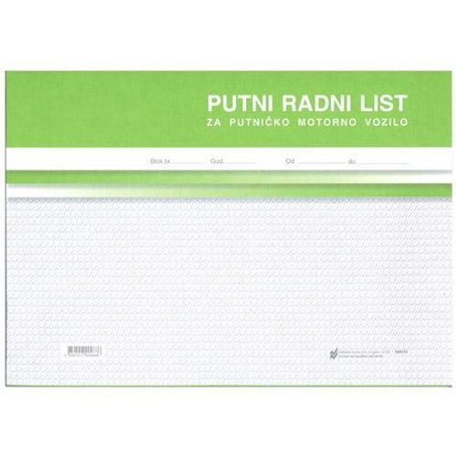 VI-10 PUTNI RADNI LIST ZA PUTNIČKO MOTORNO VOZILO; Blok 2 x 50 listova, 29,7 x 21 cm slika 2