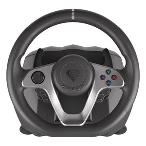 Natec NGK-1567 GENESIS SEABORG 400, Driving Wheel for PC/Console, 11.5-inch Wheel, Dual-motor Feedback, Gear Shift Pedals, Accelerator/Brake Pedals, 15 Buttons, 3.5mm, USB