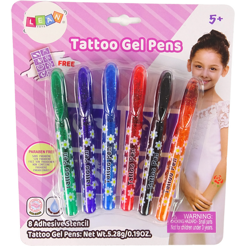 Gel olovke za izradu tetovaža 6 komada sa šablonama slika 3