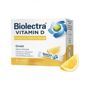 Biolectra Vitamin D3 1000 IU Direkt Limun A30