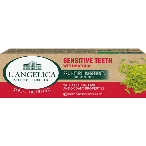 L'ANGELICA pasta za zube SENSITIVE TEETH s matchom 75 ml slika 1