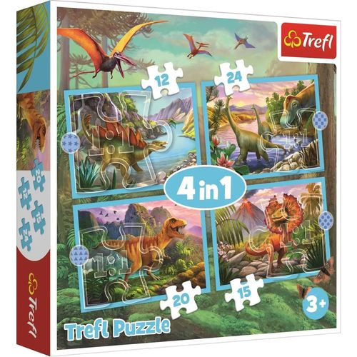 TREFL puzzle dinosauri, 4u1 (12,15,20,24) 34609 slika 1