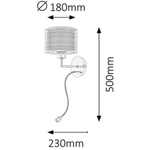 Rabalux Anastasia zidna lampaE27 60W+LED1W hrom/brwn Moderna rasveta slika 5