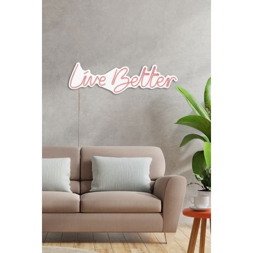 Wallity Zidna LED dekoracija, Live Better - Pink slika 5