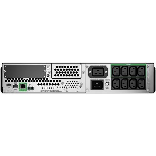 APC SMT2200RMI2UC APC Smart-UPS 2200VA, Line Interactive, Sine Wave, Rackmount 2U, 2200VA/1980W, 230V, AVR, 8x IEC C13, Battery Pack 10Ah (RBC43), SmartConnect Port + SmartSlot, Interface Ports USB and Serial (RJ45), LCD slika 2