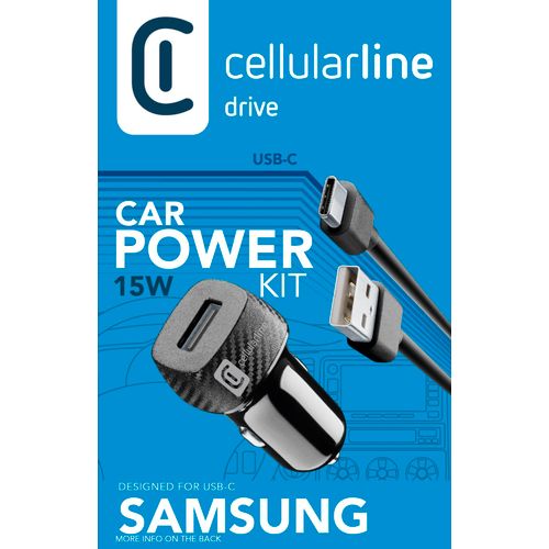 Cellularline auto punjač Samsung i kabel TYPE-C 3A/15W slika 2