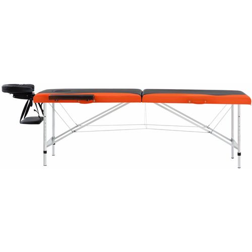 Sklopivi masažni stol s 2 zone aluminijski crno-narančasti slika 10