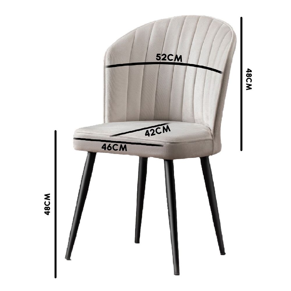 Set od 4 Rubi Stolice - Siva sa Crnim Nogama slika 3