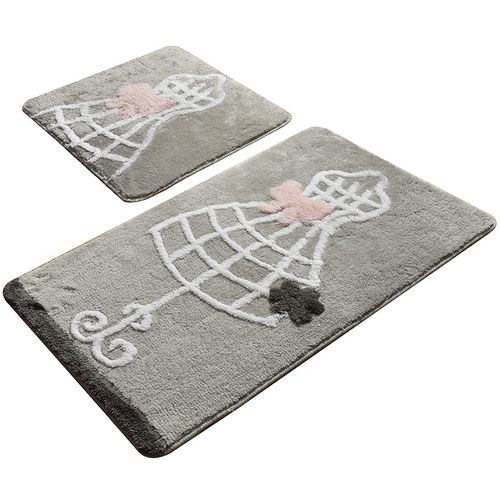 Elbise - Grey Multicolor Acrylic Bathmat Set (2 Pieces) slika 2