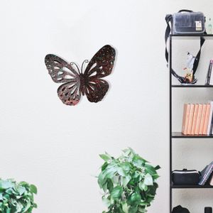 Butterfly Multicolor Multicolor Decorative Metal Wall Accessory