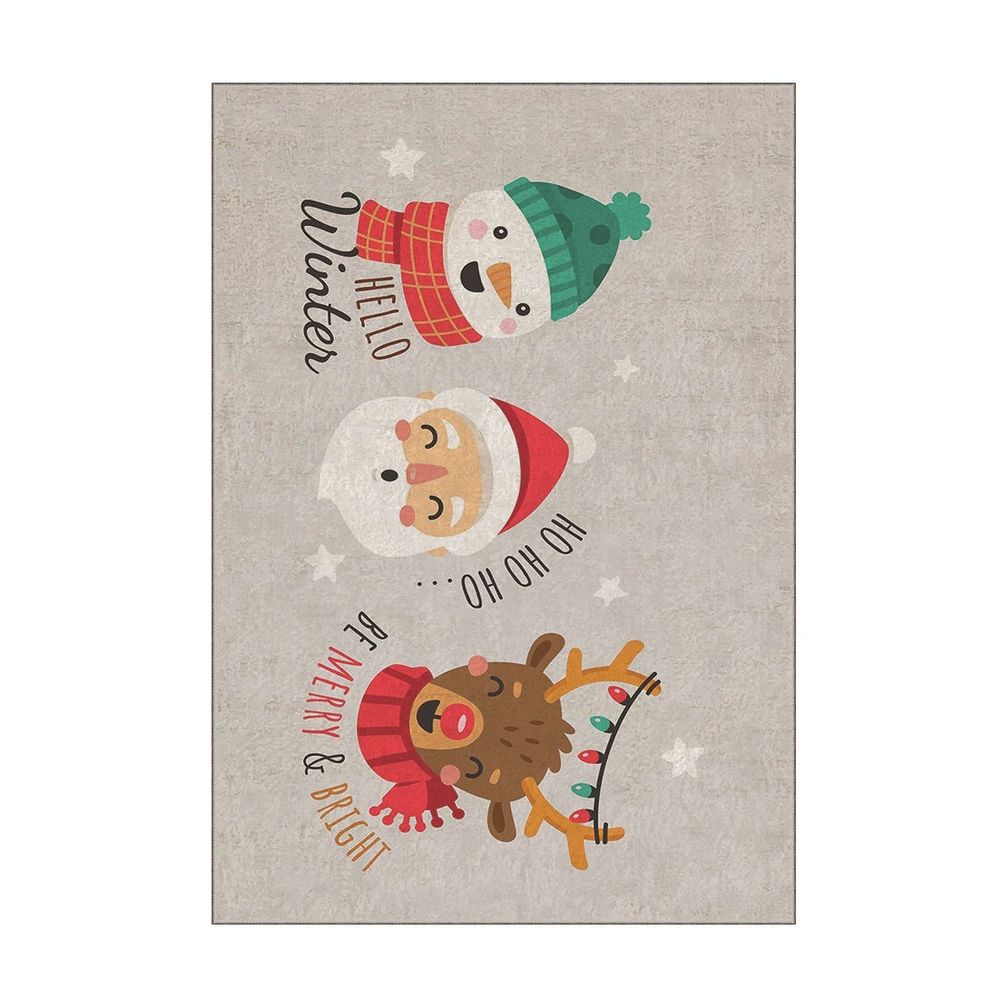 Tanki tepih sa digitalnim printom "Santa Clause, Snowman and Rrudolph the red nosed reindeer" (120 x 180 cm)ASR - CRPT - 38  slika 2