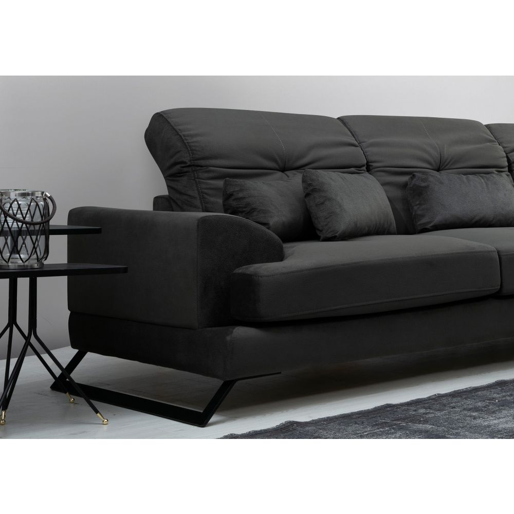 Ugaona Sofa Frido Corner Right (L3+Chl) u Antracit Boji slika 7
