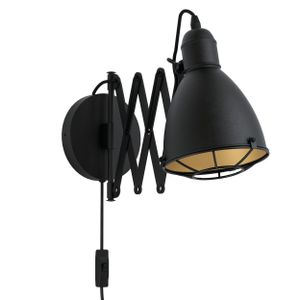 Eglo zidna lampa Cannington E27, crno/zlatna