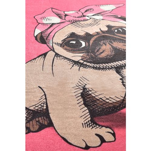 Colourful Cotton Prostirka kupaonska Pink Pug Djt (100 cm) slika 4