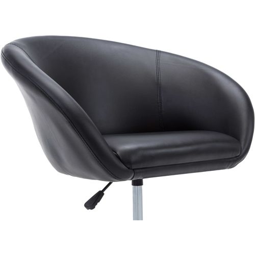 Okretna blagovaonska stolica od umjetne kože crna slika 35