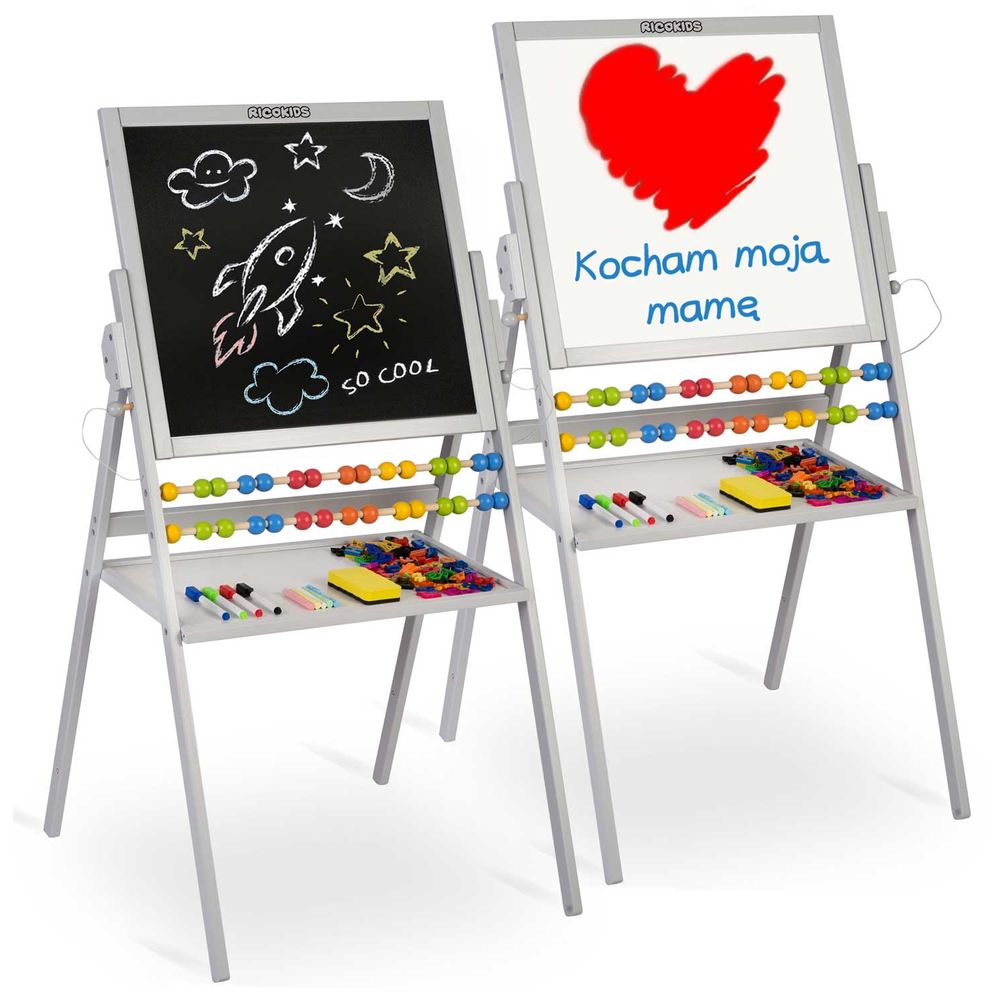 Ricokids magnetska okretna ploča za kredu - siva slika 7