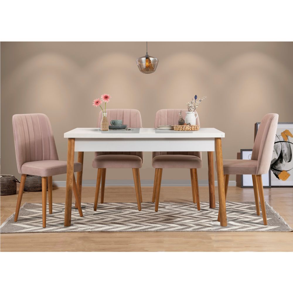 Set Stola i Stolica Costa White Atlantice-Stone (5 Komada) slika 1