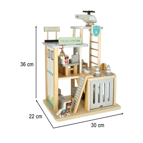Drvena policijska postaja + policijski automobil i helikopter slika 7