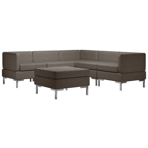 6-dijelni set sofa od tkanine smeđe-sivi slika 20