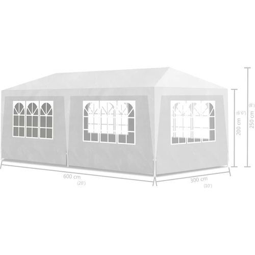 Šator za zabave 3 x 6 m bijeli slika 12