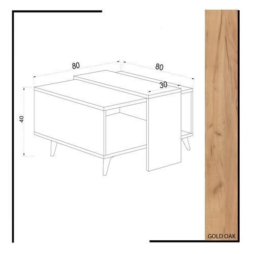 Dowel Oak
White Coffee Table slika 4