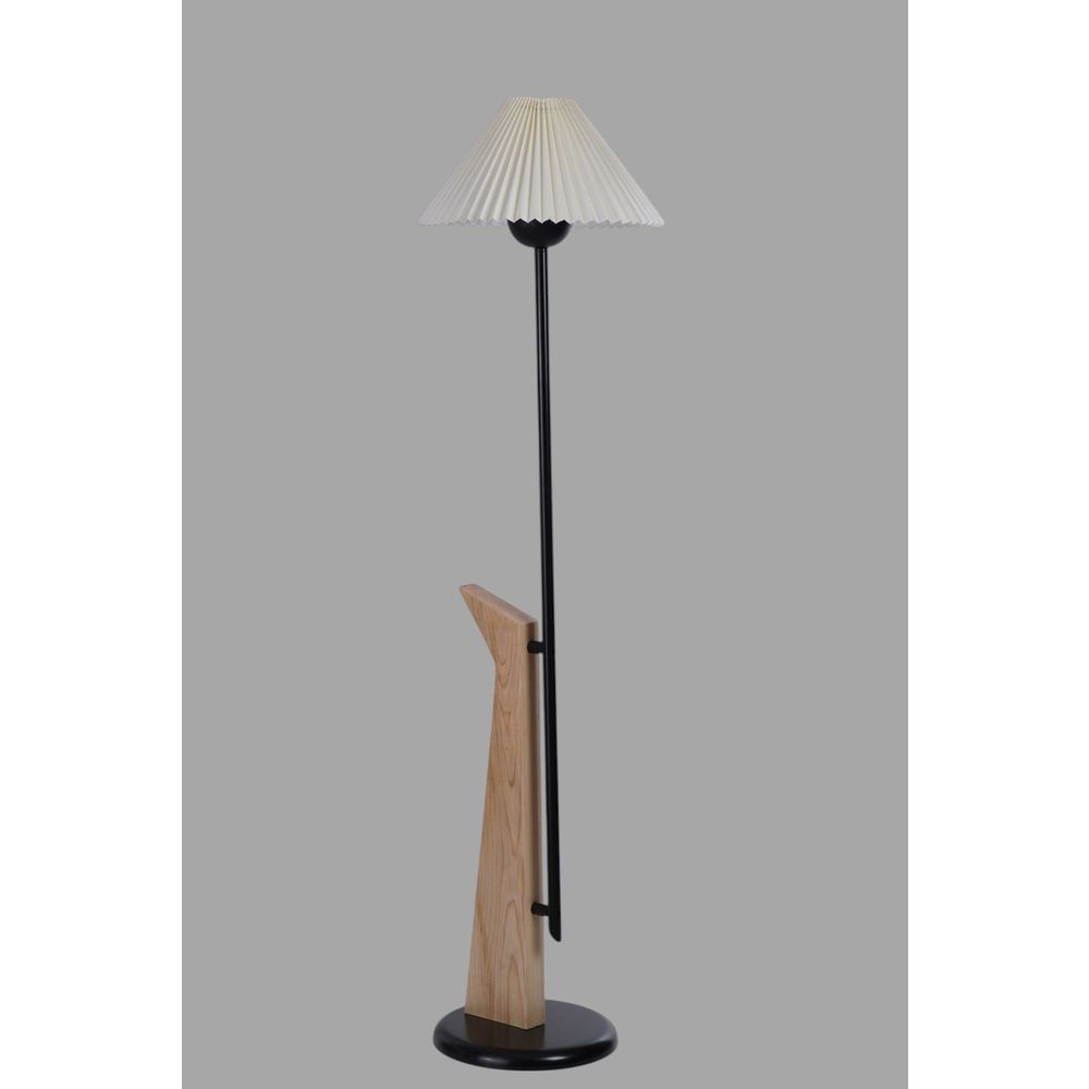 Opviq Podna lampa 654, krem, crna, hrast slika 3