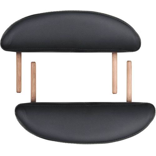 Sklopivi masažni stol debljine 4 cm s 2 jastučića ovalni crni slika 40