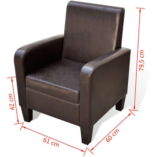 Fotelja od umjetne kože smeđa slika 29