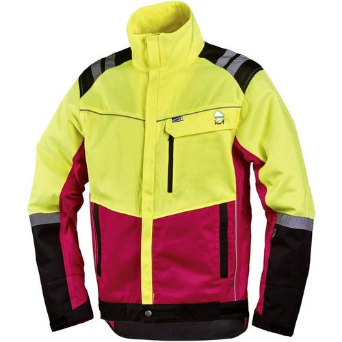 L+D worky 4112-XXL Udobna zaštitna jakna za šumu Veličina: XXL  neonsko-žuta, crvena, crna slika 1