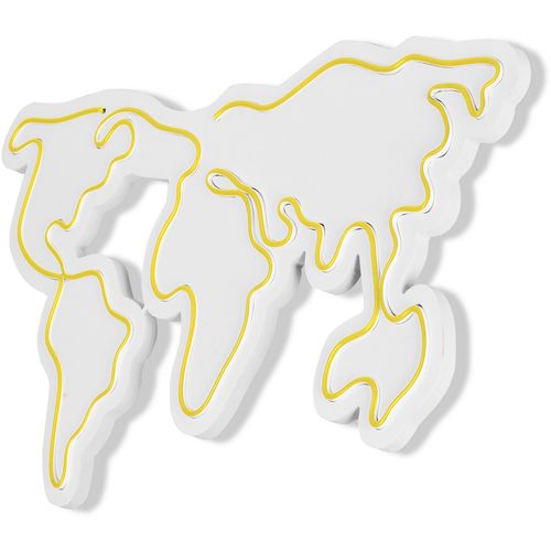 Wallity Ukrasna plastična LED rasvjeta, World Map - Yellow slika 5