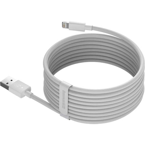 Baseus Simple Wisdom Data Cable Kit USB to Lightning 2.4A (2kom/Set）1.5m bijeli slika 4