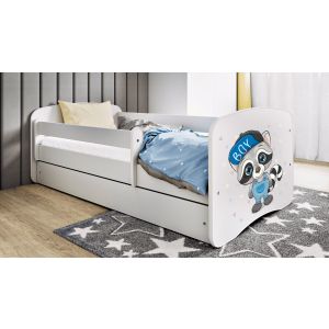 Drveni dječji krevet RAKUN sa ladicom - 180x80cm - Bijeli