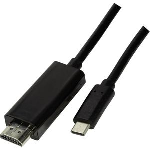 LogiLink USB-C® / HDMI adapterski kabel USB-C® utikač, HDMI A utikač 1.80 m crna UA0329  USB-C® Display kabel