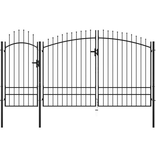 Vrtna vrata čelična 2,45 x 4 m crna slika 18