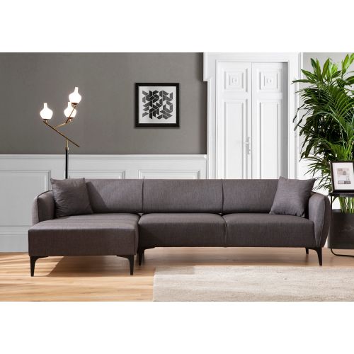 Atelier Del Sofa Kutna garnitura, Tamno siva, Belissimo Left - Dark Grey slika 2