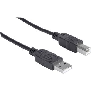 Manhattan USB kabel USB 2.0 USB-A utikač, USB-B utikač 5.00 m crna  337779