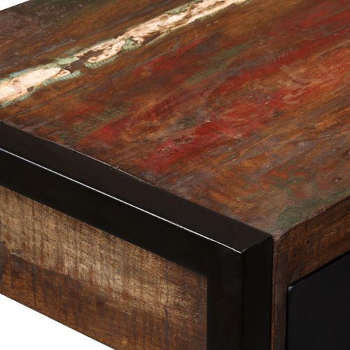 Radni stol s 2 ladice od masivnog obnovljenog drva 120x50x76 cm slika 9