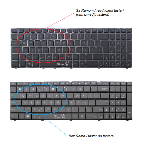 Tastatura za Laptop Asus K53E K52 X55 X54 X55A razdvojeni tasteri slika 3