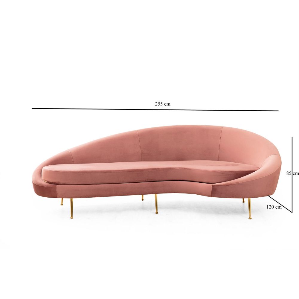 Eses Right - Pink Pink Sofa za 3 Osobe slika 9