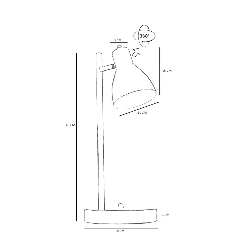Crna Stolna Lampa 8891-1 slika 5