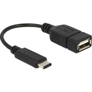 Delock USB kabel USB 2.0 USB-C® utikač, USB-A utičnica 0.15 m crna  65579