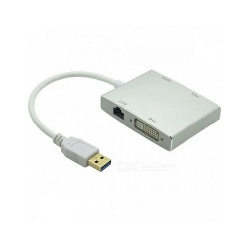 FAST ASIA Adapter-konvertor USB 3.0 na HDMI + VGA+DVI + RJ45 slika 1