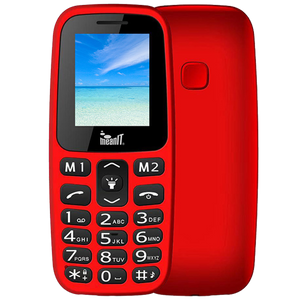 MeanIT Mobilni telefon, 1.77" zaslon, Dual SIM, BT, SOS tipka - VETERAN I MOBILNI TELEFON-CRVENI