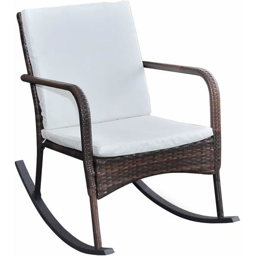 Vrtna stolica za ljuljanje od poliratana smeđa slika 18